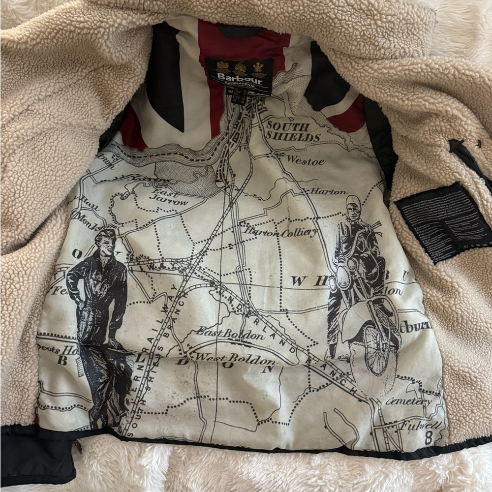 Quality winter coat w pocket,Barbour US size 6 (small) black fuzzy warm like new - Picture 2 of 12